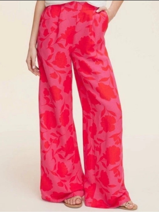 kate spade Pants - kate spade x Target Pink Red Floral Wide-Leg Linen Blend Pants XL